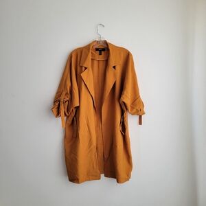 FOREVER 21 Oversized Open Front Burnt Orange Cardigan Jacket